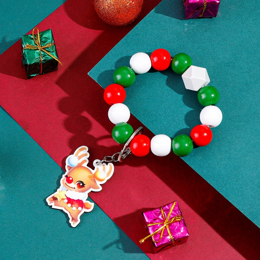 Wholesale Christmas Ball Games Wooden Key Chains